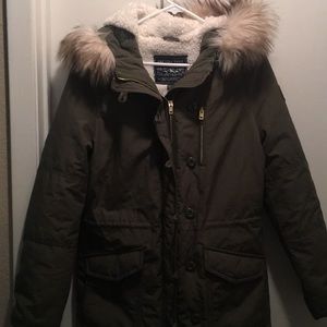 American Eagle Outfitters Faux Fur Hoodie Jacket.